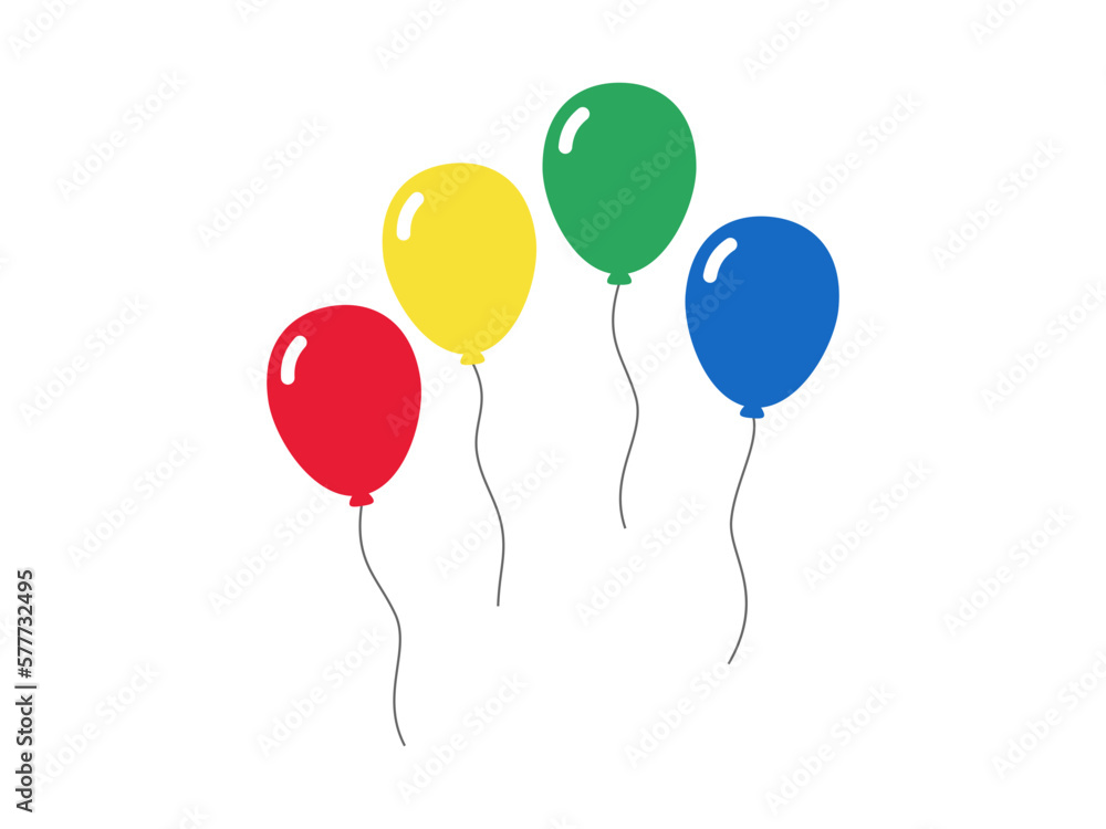 Party balloons icon. Line, glyph and filled outline colorful version ...
