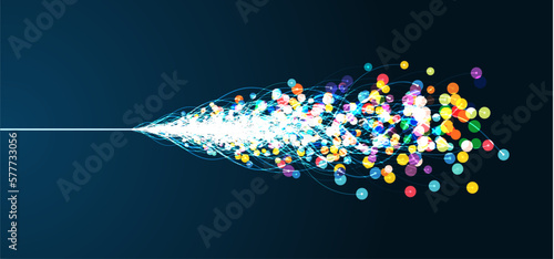 Ai technology. Concept of artificial intelligence. Blue and dots lines. Digital, communication, science, networks