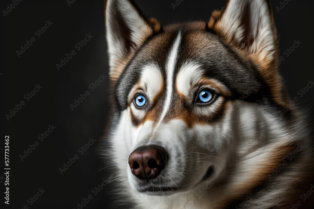Fototapeta premium a closeup of a husky. portrait. Generative AI