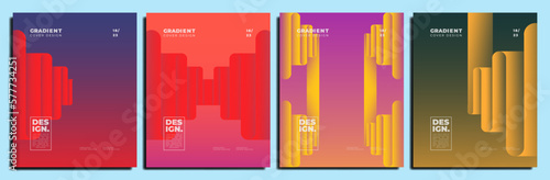 Abstract trendy gradient flowing geometric background texture for poster cover design. Minimal color gradient banner template. Modern vector wave shape for brochure