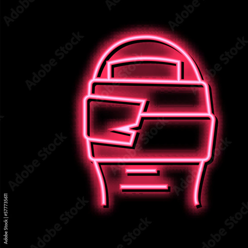 patch on toe neon glow icon illustration
