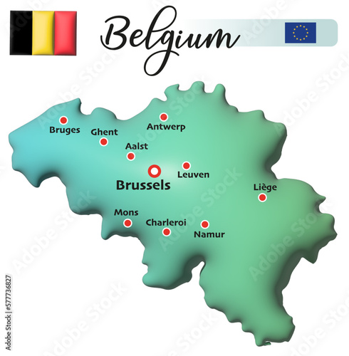Belgium, Fläche und Flagge