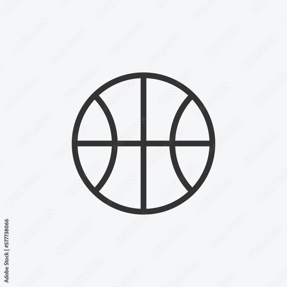 Basket ball line vector icon. School icon symbol. Education vector illustration on isolated background. Education sign for mobile concept and web design Basket ball line vector icon. School icon symbol. Education vector illustration on isolated background. Education sign for mobile concept and web design