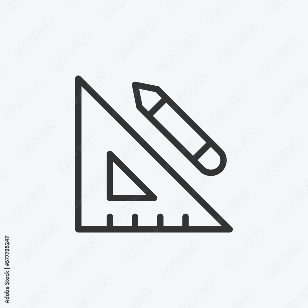 Ruler line vector icon. School icon symbol. Education vector illustration on isolated background. Education sign for mobile concept and web design Ruler line vector icon. School icon symbol. Education vector illustration on isolated background. Education sign for mobile concept and web design