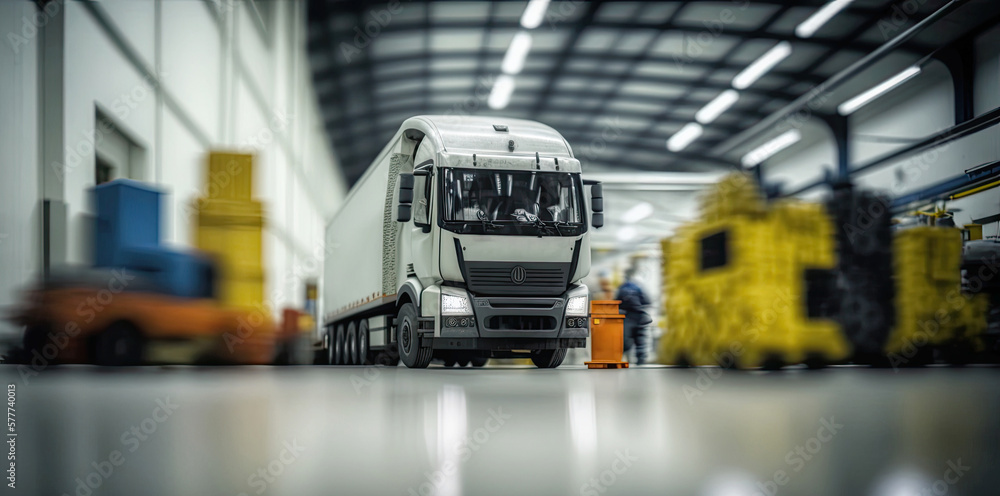 Naklejka premium Loading a truck - Generative AI