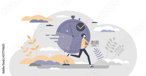 Fast service and express delivery with urgent shipment tiny persons concept, transparent background. Package transportation with quick speed in short time illustration.