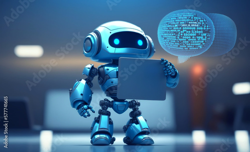 Robotic ai,chat bot.futuristic technology or machine learning data development and reaction or retaliation process concepts.library  information. ai generated technology