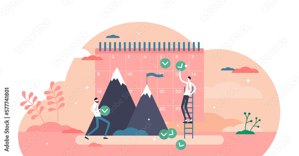 Monthly goals illustration, transparent background. Plan control flat tiny persons concept. Business profit result forecast schedule with day table. Effective calendar method. Monthly goals illustration, transparent background. Plan control flat tiny persons concept. Business profit result forecast schedule with day table. Effective calendar method.