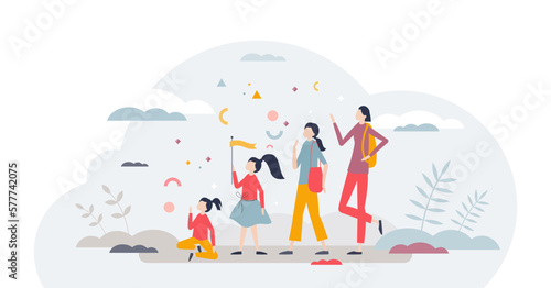 Adolescence and teenage years from baby ages to adult tiny person concept, transparent background.Phases of life between childhood and adulthood development illustration.
