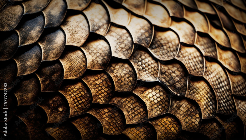 Snake skin background. Close up. generative AI