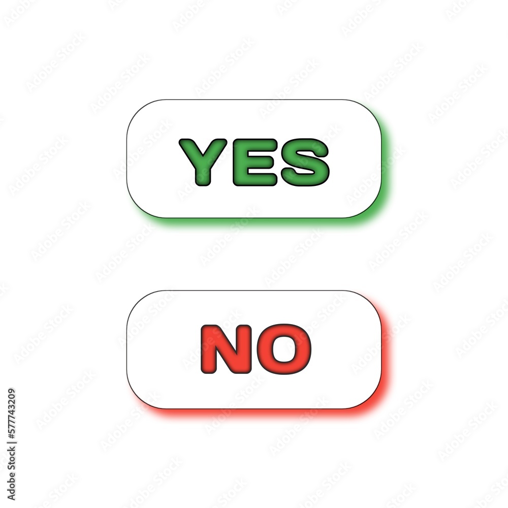 Button (YES, NO) on white background illustration art 