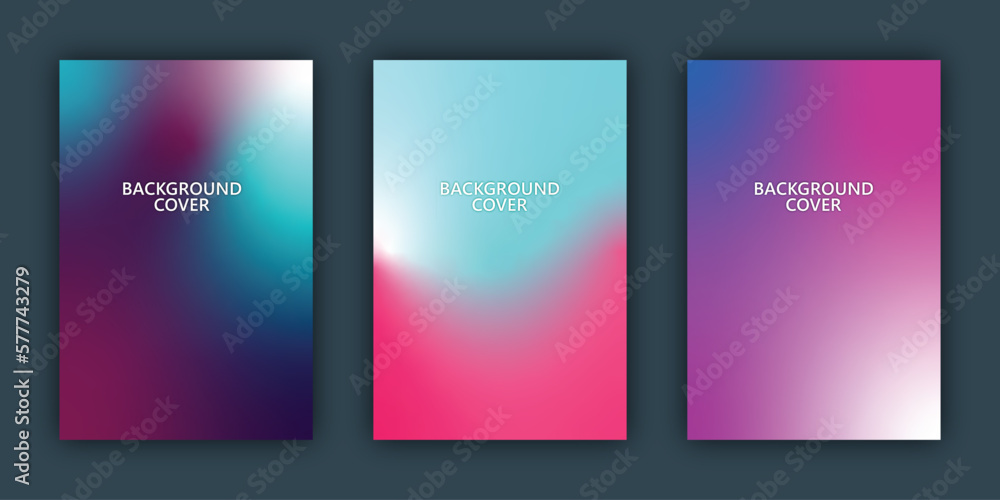 Vector set of multiple color gradient cover page for the background brochure poster background cover page