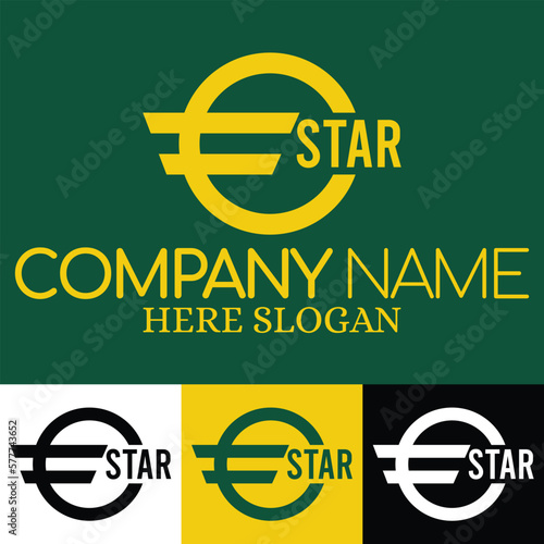 EUROSTAR symbol Icon pictorial mark logo design. Creative clean and minimal EUROSTAR symbol Icon pictorial mark logo design template.Professional design for any institute