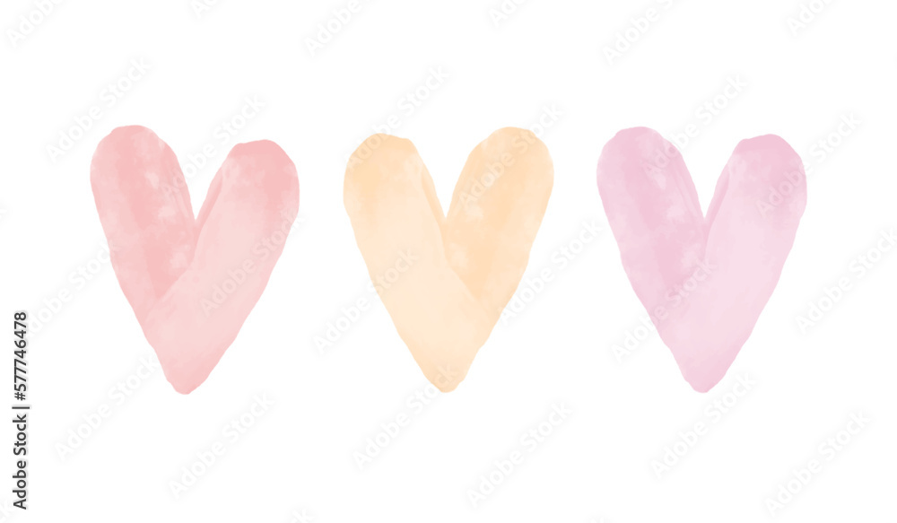 Watercolor Hearts isolated on a White Background. Love Symbol. Simple Romantic Vector Illustration ideal for Card, Banner, Wall Art, Poster. No text. Light Red, Coral and Pastel Pink Hearts. Watercolor Hearts isolated on a White Background. Love Symbol. Simple Romantic Vector Illustration ideal for Card, Banner, Wall Art, Poster. No text. Light Red, Coral and Pastel Pink Hearts.