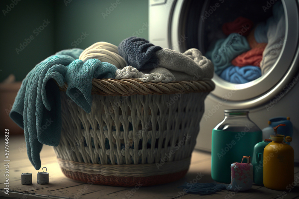 Obraz premium Laundry basket. Generative AI
