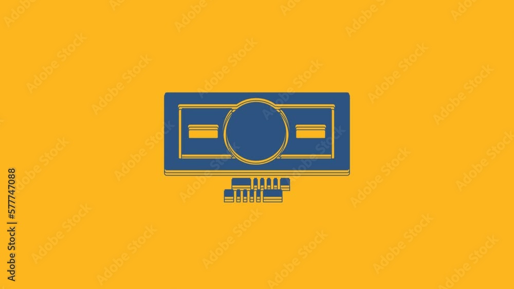 Blue Stacks paper money cash icon isolated on orange background. Money banknotes stacks. Bill currency. 4K Video motion graphic animation Blue Stacks paper money cash icon isolated on orange background. Money banknotes stacks. Bill currency. 4K Video motion graphic animation