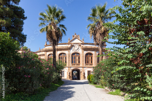 Bagheria, Palermo. Viale di ingresso co palme di Villa Palagonia
