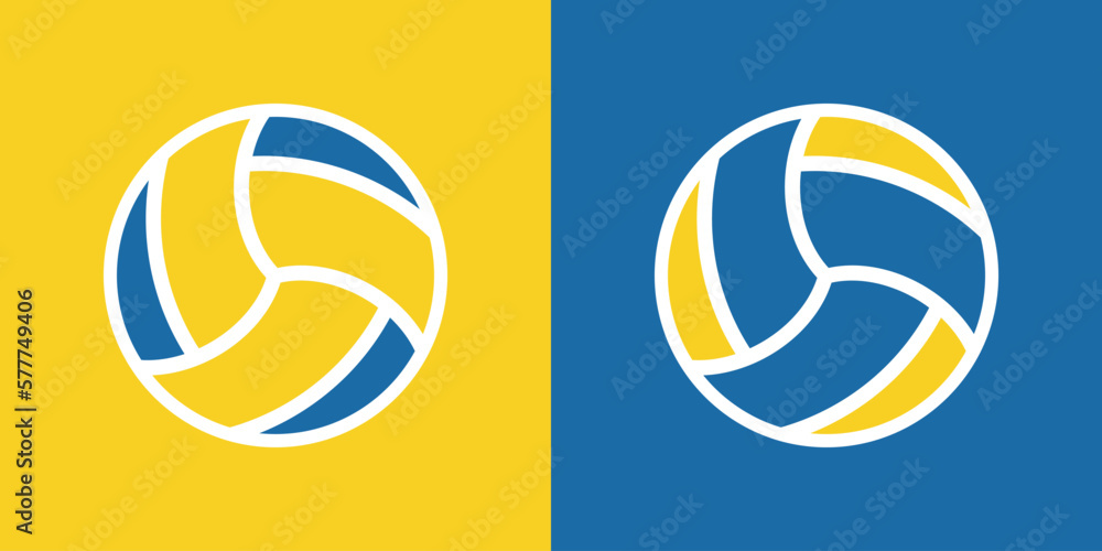 volleyball vector, in yellow, blue, and white. volleyball vector, in yellow, blue, and white.
