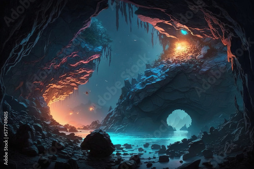 The Mysterious Cave.Generative Ai