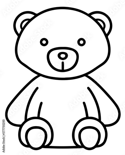 Teddy Bear Icon Minimalistic Black 