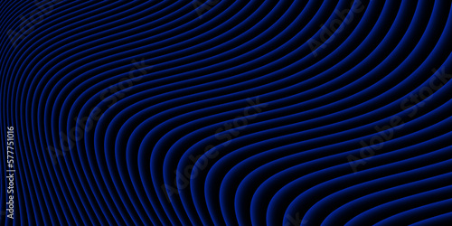 Abstract background  smooth blue lines on a black background