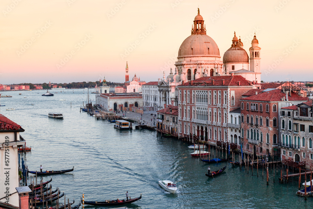 Venezia. Veduta aerea del Canal Grande con La Salute verso San Giorgio Maggiore