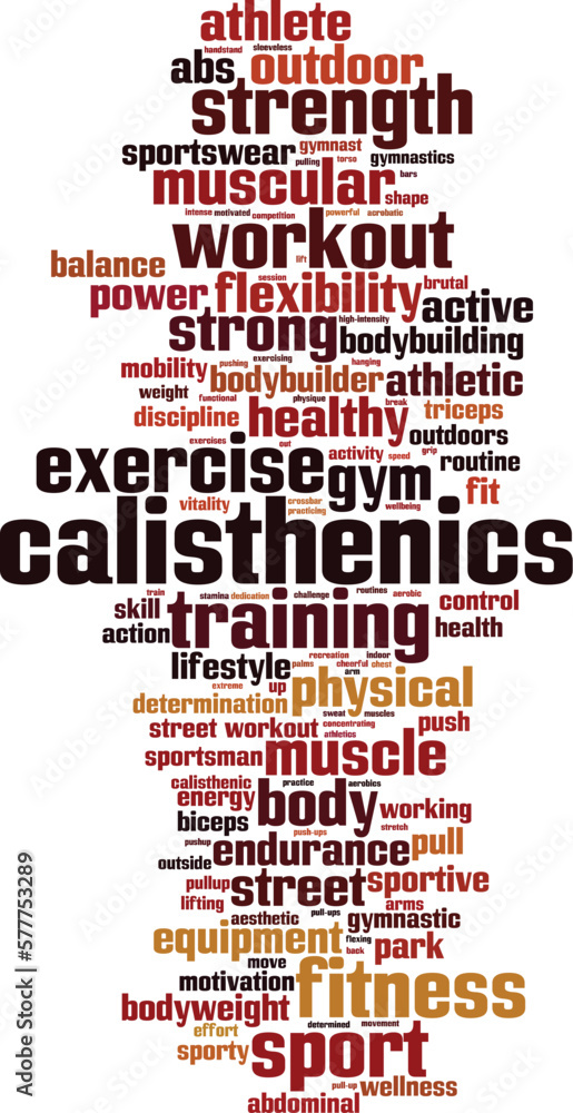 Obraz premium Calisthenics word cloud