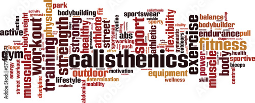 Calisthenics word cloud concept. Collage made of words about calisthenics. Vector illustration