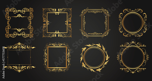 Billede på lærred Decorative golden frames