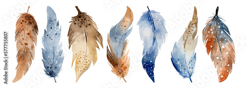 Easter aquarelle paintings on white background