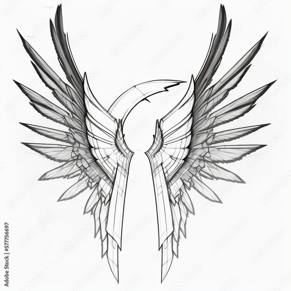 Wings Tattoo Design White Background PNG File Download High Resolution -  Etsy-cheohanoi.vn
