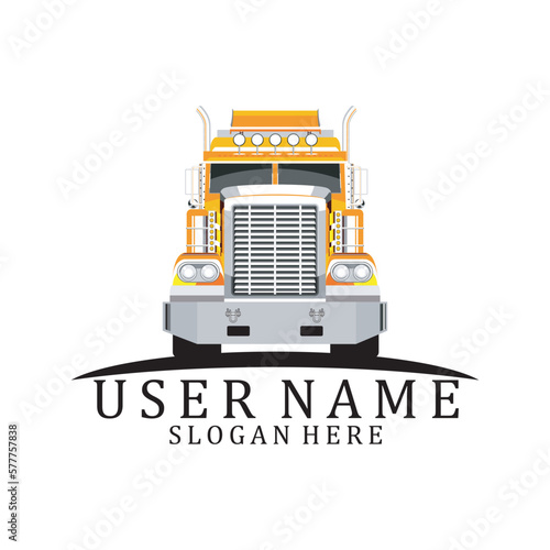 Semi or dumb truck best vector design logo