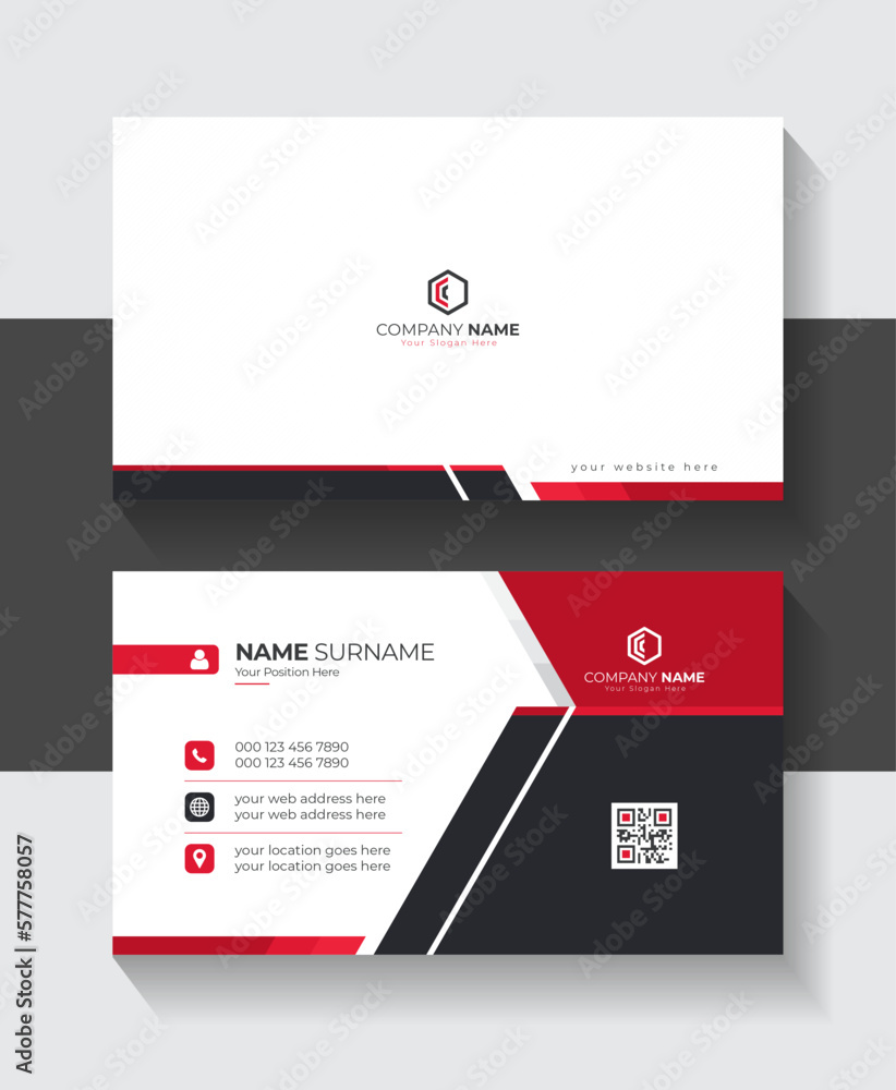 Red and black elegant business card template for business presentation Red and black elegant business card template for business presentation