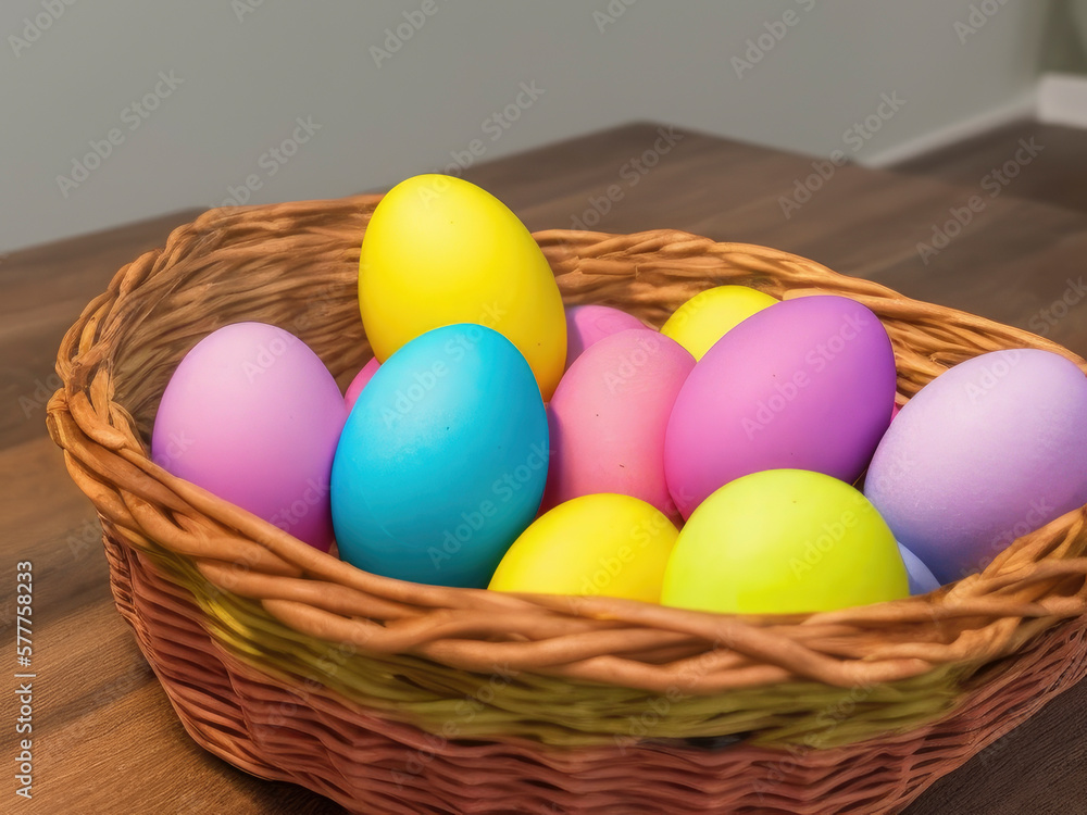 A cluster of vibrant Easter eggs sits on a lush green lawn in bright daylight, their smooth shells gleaming in the sunlight A cluster of vibrant Easter eggs sits on a lush green lawn in bright daylight, their smooth shells gleaming in the sunlight