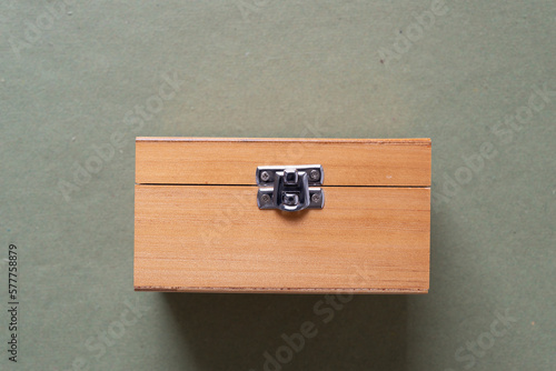 wood box with metal latch