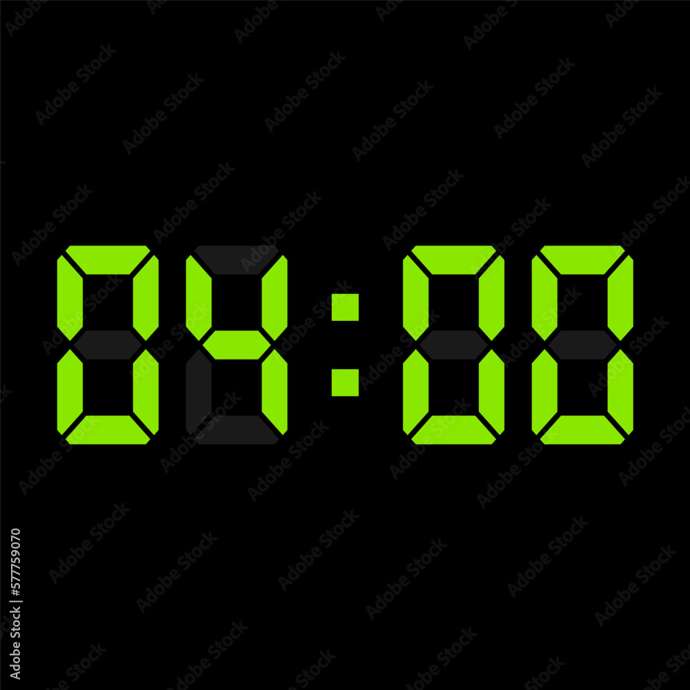 Digital clock vector illustration, time icon