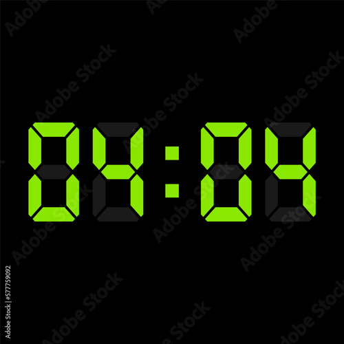 Digital clock vector illustration, time icon