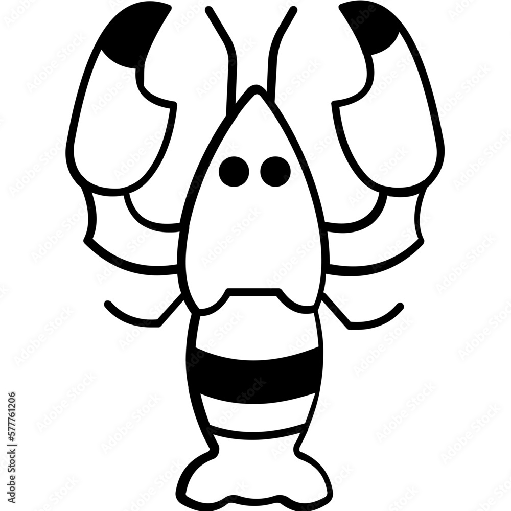 Crayfish Vector icon which can easily modify or edit


