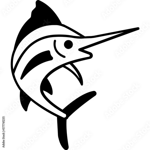 blue marlin Vector icon which can easily modify or edit
