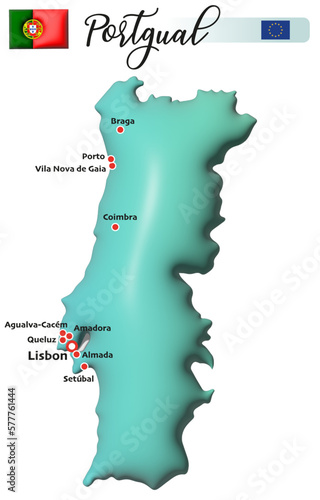 Portugal, Fläche und Flagge
