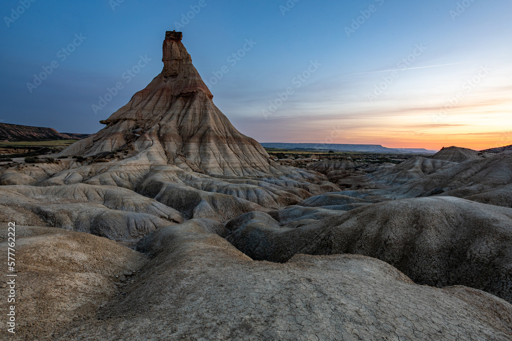 Bardenas Reales is a natural park in the region of Navarre, which was declared a biosphere reserve by UNESCO in 2000. What's so special about it? First of all, amazing landscapes! - obrazy, fototapety, plakaty 