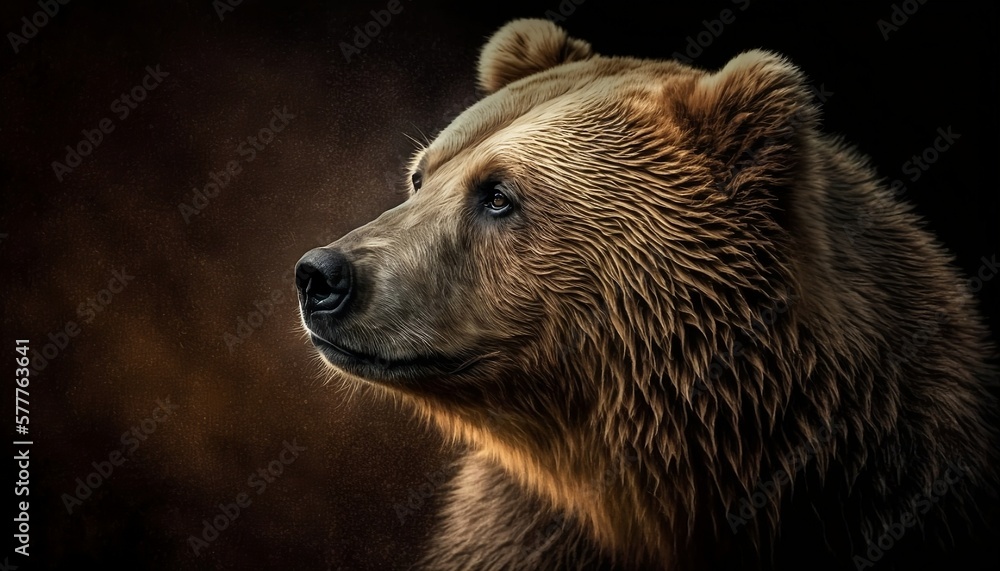 Fototapeta premium Brown bear portrait - generative ai