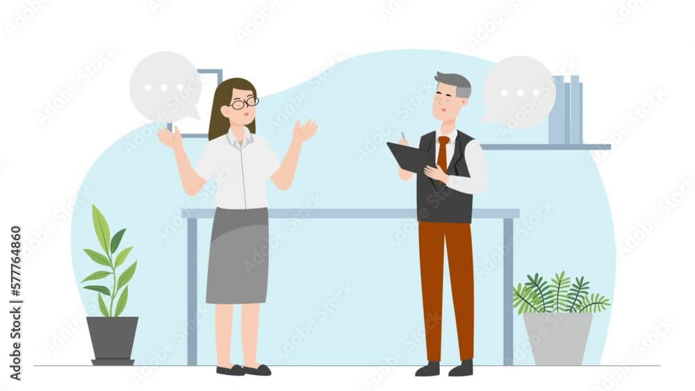 Businessman talking to customers Businessman talking to customers