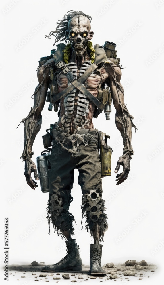 Wasteland radioactive mutant, post apocalypse creepy character Wasteland radioactive mutant, post apocalypse creepy character