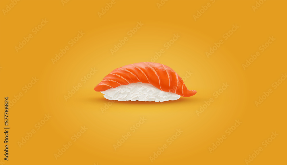 Vector Sushi. Rice with Fish. Asian Seafood. 