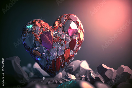 Herz in Edel Steinen im Romantischen Licht photo