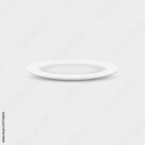 Vector White Rounded Flat Dish icon 