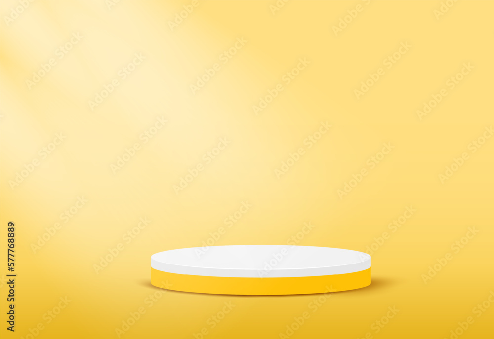 Cylinder podium yellow minimal with show products background. Cylinder podium yellow minimal with show products background.