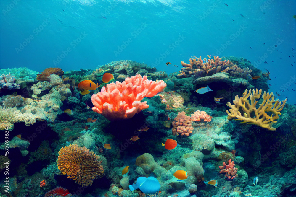 coral reef with fish coral reef with fish