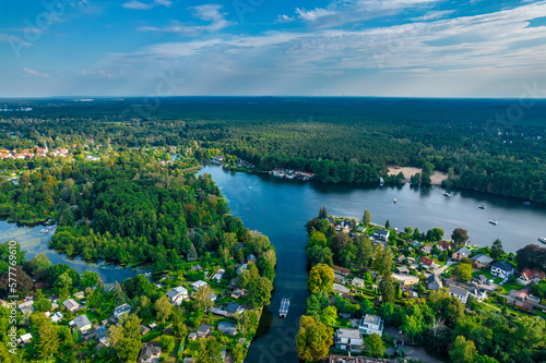 AerialView of lake and national park Muggelsee in Germany